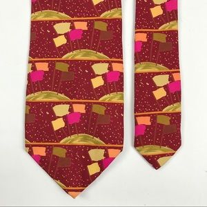 Jc De Castelbajac dark red Silk Tie Men’s Necktie